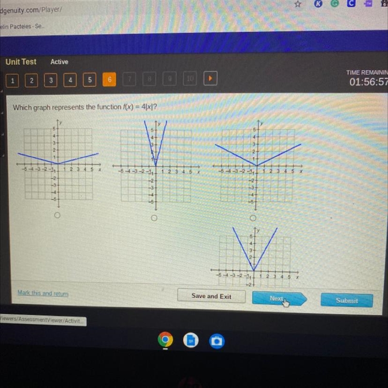 Which graph represents the function f(x) = 4|x|?-example-1