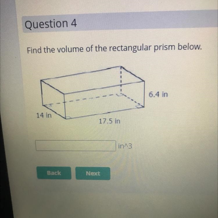 Find the volume of the rectangular prism below.-example-1