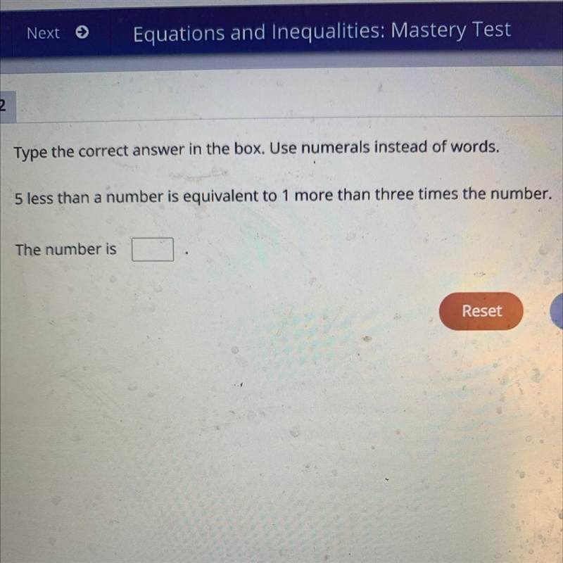 5 less than a number is equivalent to 1 more than three times the number The number-example-1