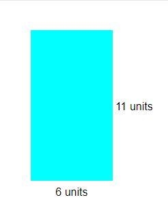 What is the area of the rectangle above? A. 72 square units B. 66 square units C. 17 square-example-1