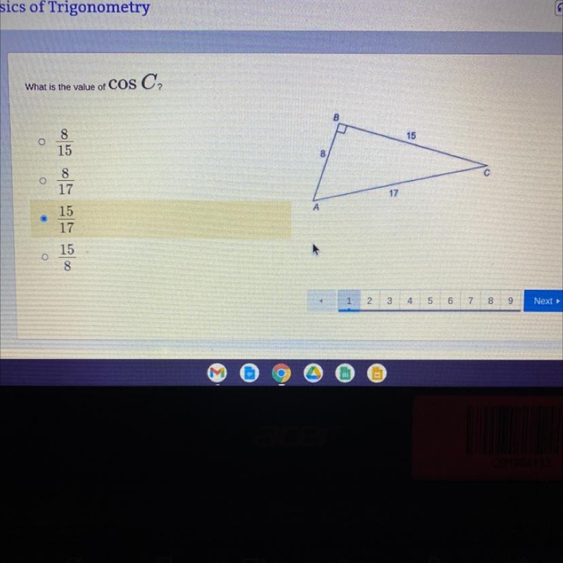 What is the value of cos C?-example-1