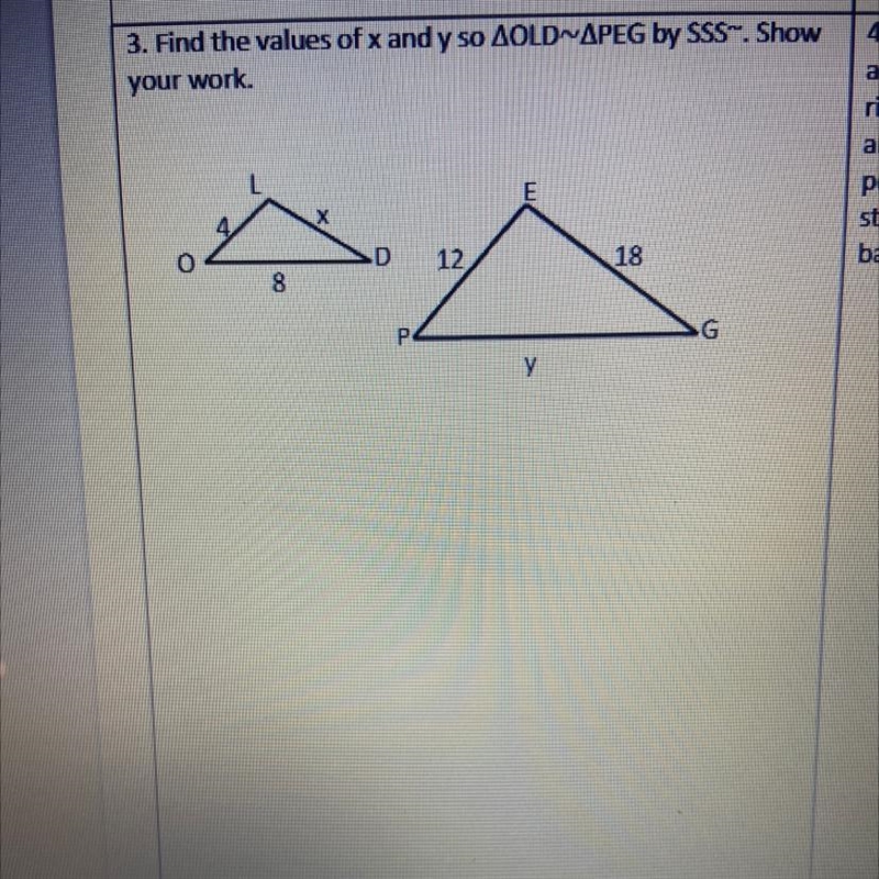 Find the values of X and Y. Show your work.-example-1