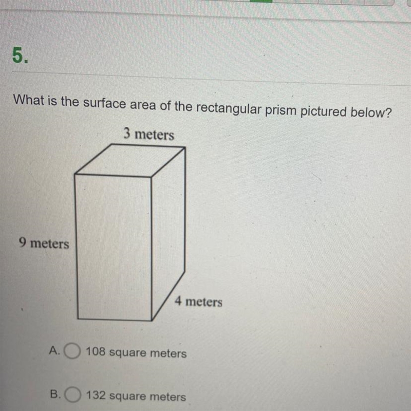 What is the surface area of the rectangular prism pictured below? 3 meters 9 meters-example-1