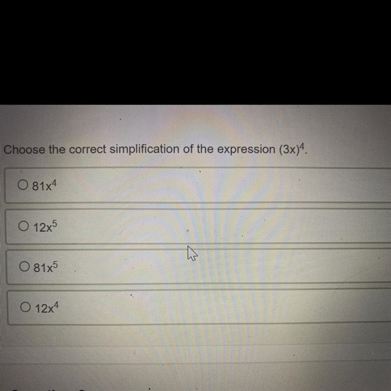 HELP!! need asap choose the correct simplification of the expression parentheses 3X-example-1