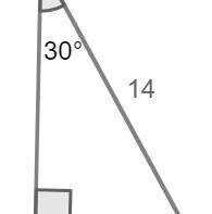 Find the altitude of the triangle. 30 degrees Hypotenuse of 14-example-1