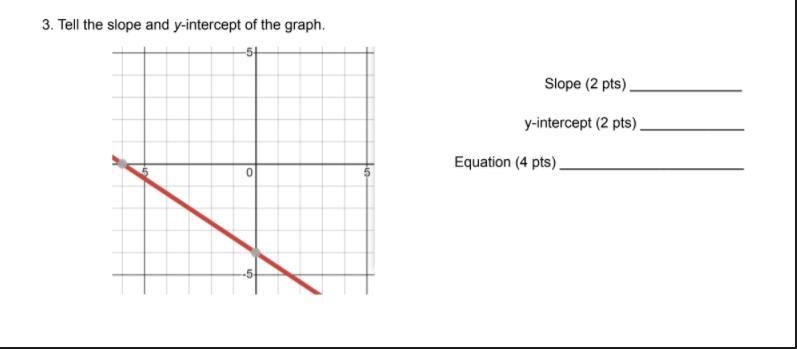 Tell the slope and y-intercept of the graph.-example-1