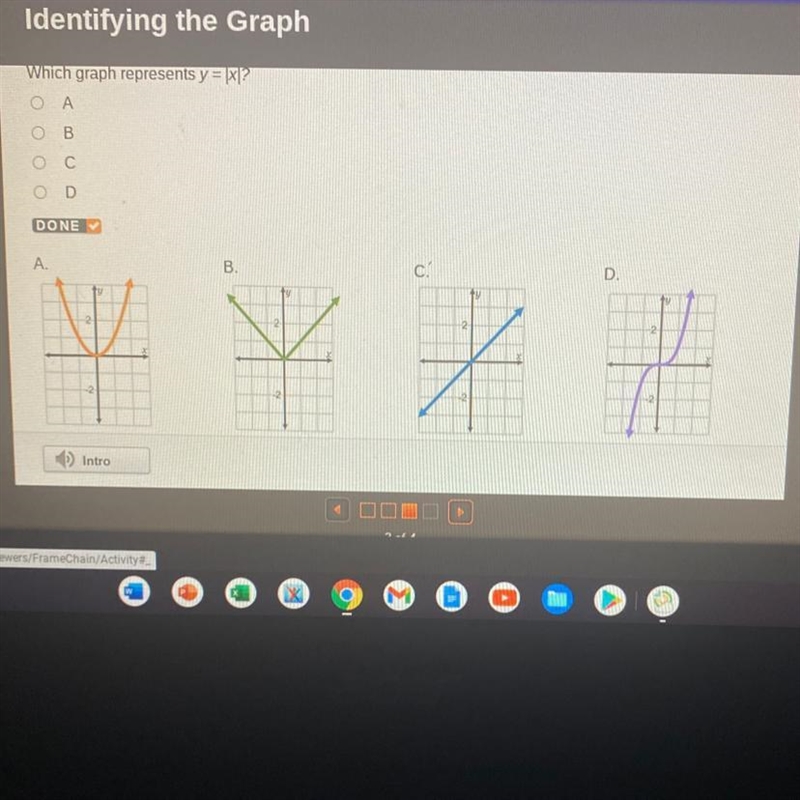 Which graph represents y = |xl? A B C D-example-1