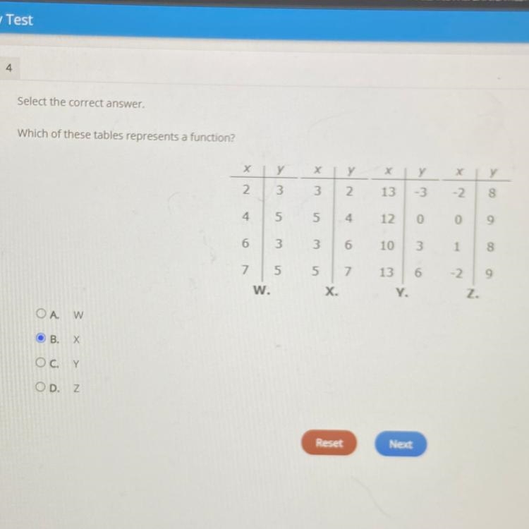 Which of these tables represents a function-example-1