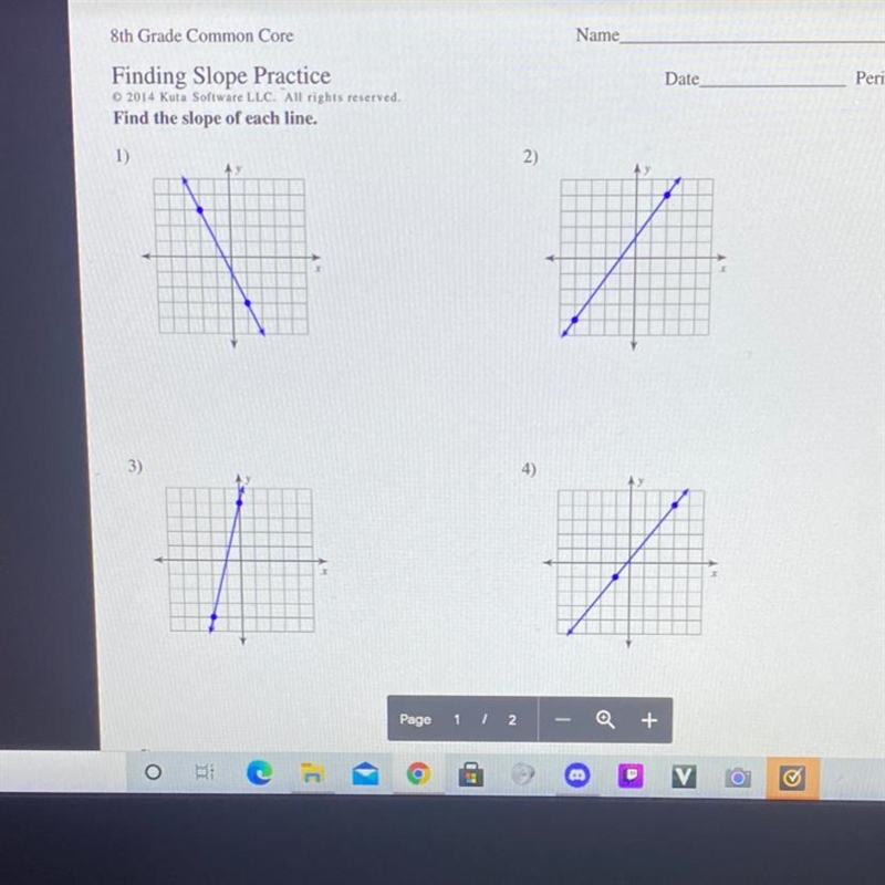 Find the slope in each line-example-1