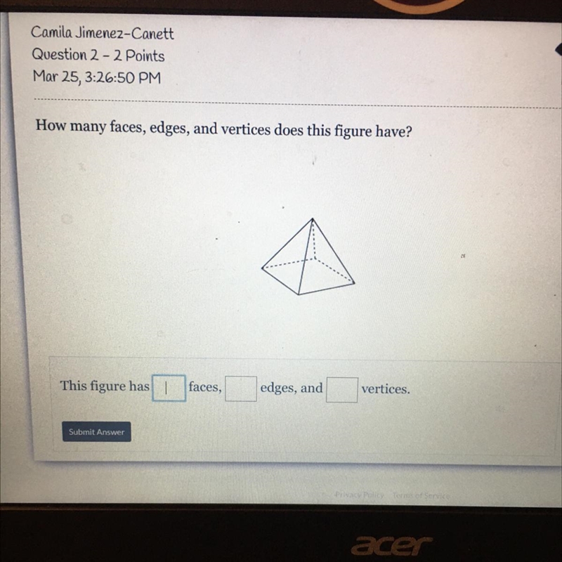 PLS HELP!! :)) How many faces, edges, and vertices does this figure have?-example-1