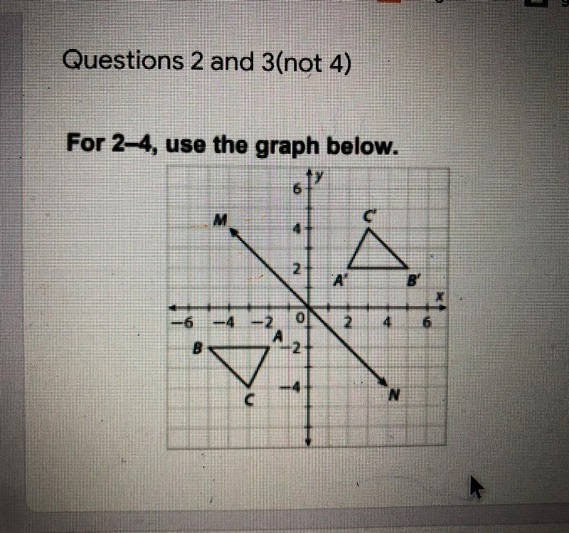 Which represents the rotation of ABC toA’B’C a:(x,y) —> (-x,-y) b:(x,y) —> (x-example-1