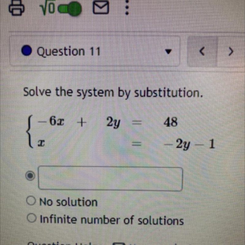 Solve the system by substitution.-example-1