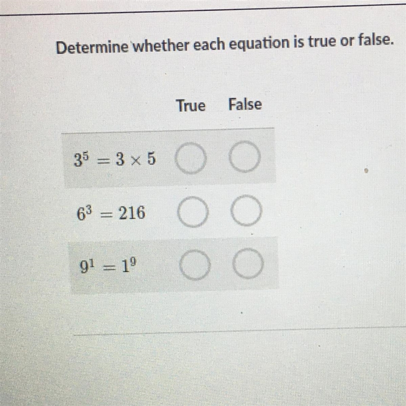 Determine whether each equation is true or false.-example-1