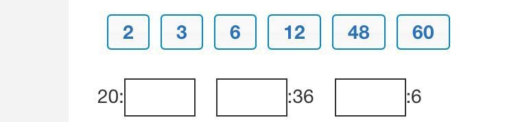 Drag the numbers to create three ratios that are equivalent to 4:12. Numbers can only-example-1