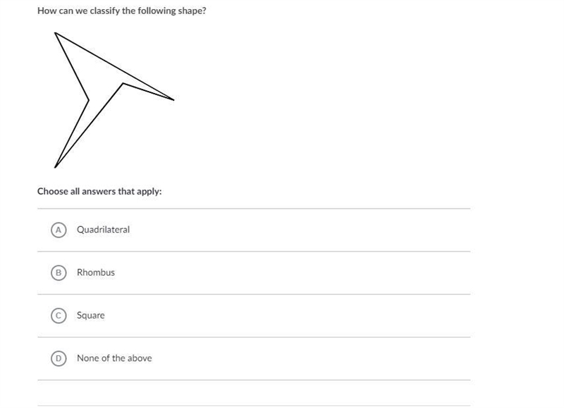 Easy only shapes there might be multiple answers but it could only be 1 answer-example-1