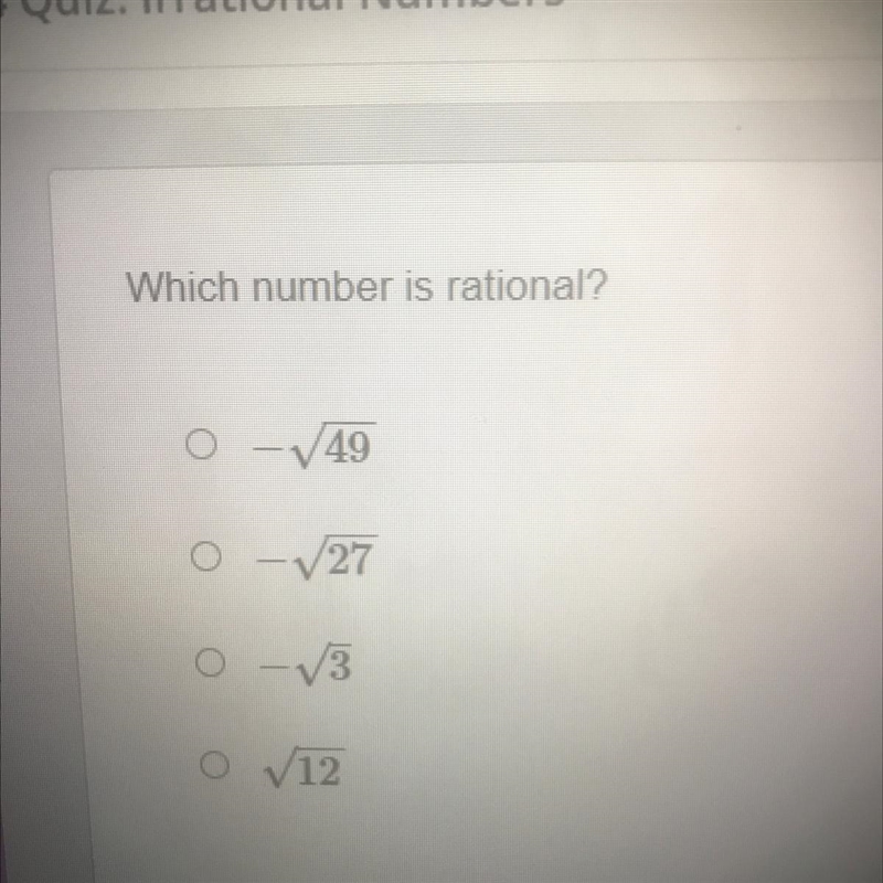 Which number is rational? HELP QUICK PLEASE-example-1