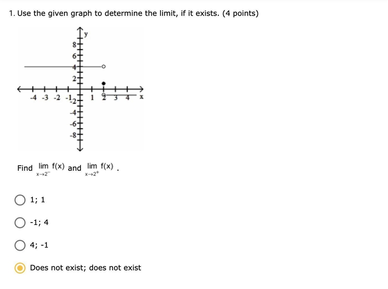 Use the given graph to determine the limit, if it exists.-example-1