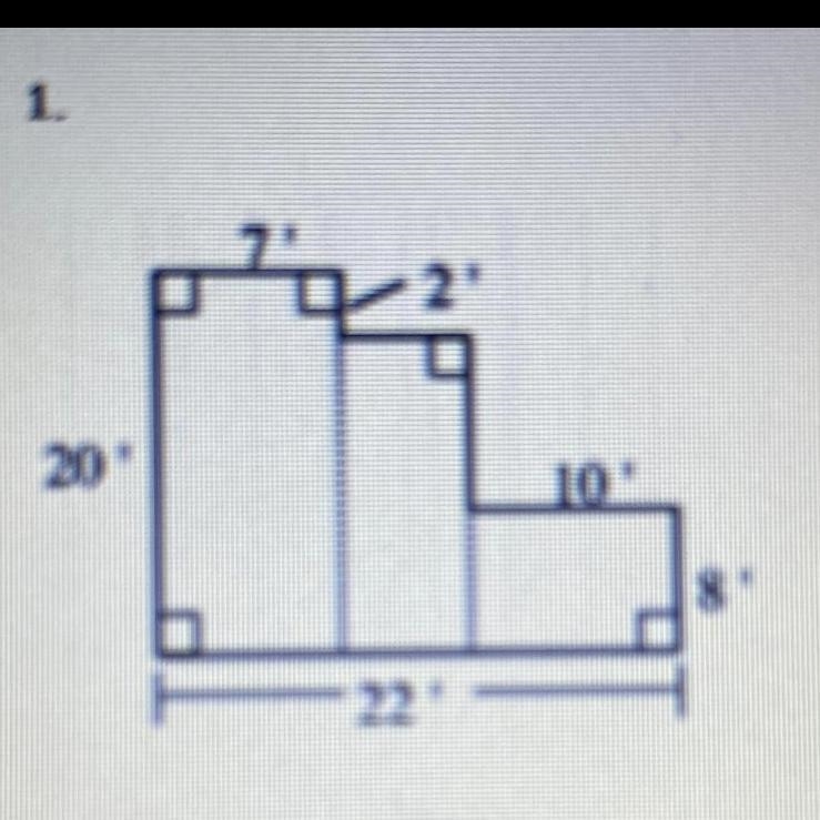 Find the areas of the figures below. Show all work on for each problem.-example-1