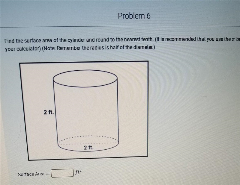 Find the surface area of the cylinder​-example-1