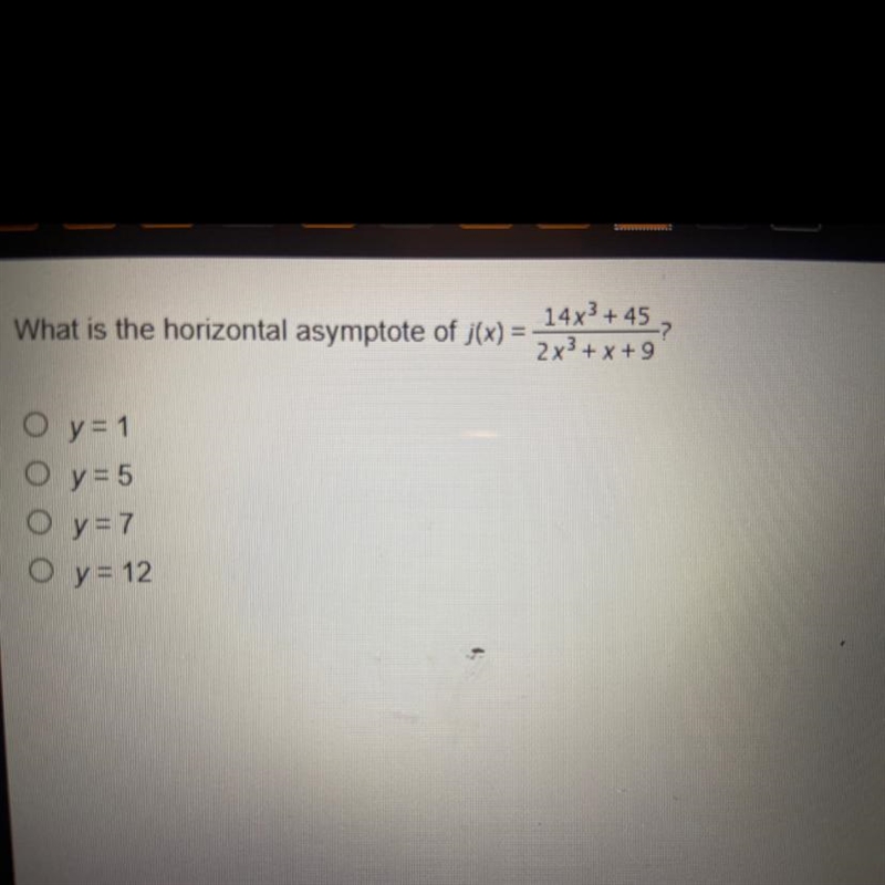 What is the horizontal asymptote of j(x) =-example-1