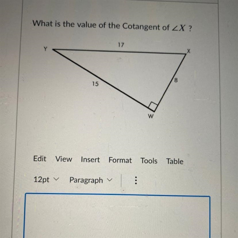 What is the value of the contangent of-example-1