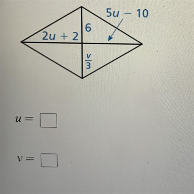 Find the value of each variable in the parallelogram.-example-1