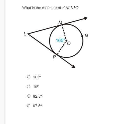 What is the measure of 165 15 82.5 97.5-example-1