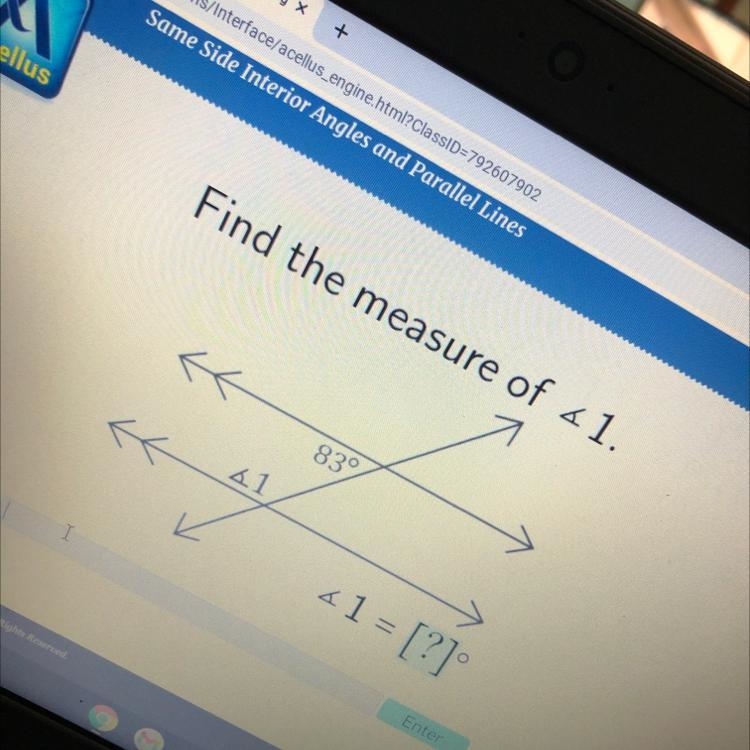 Find the measure of 41. { 839 41 4 1 = [?] Enter-example-1