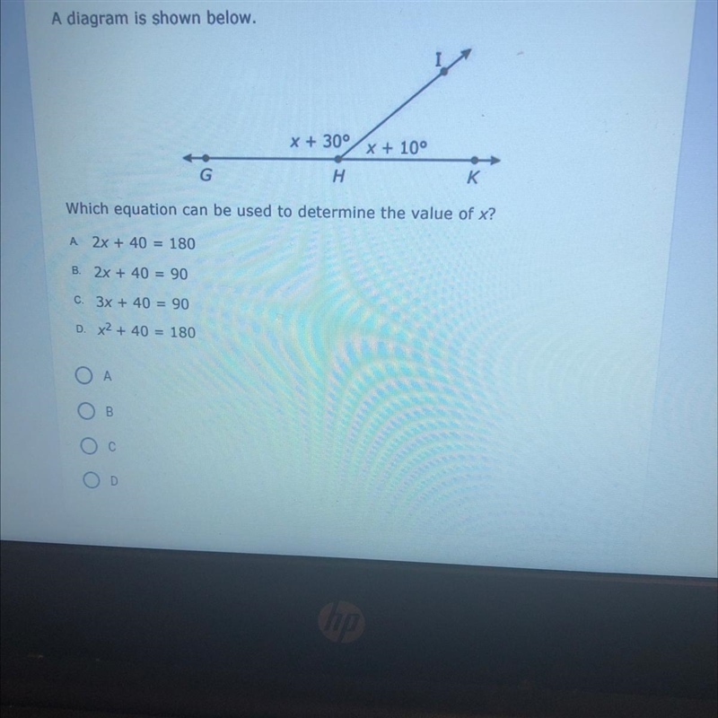 Which equation can be used to determine the value of x ?-example-1