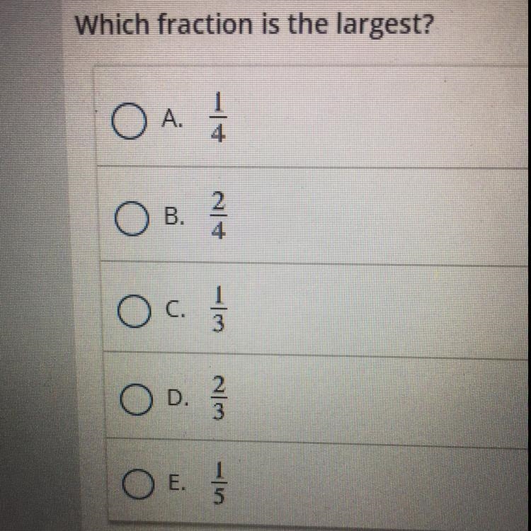 Which fraction is the largest-example-1