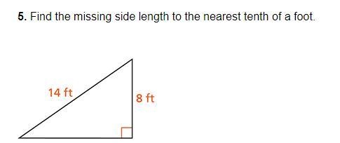 Find the missing side length to the nearest tenth of a foot-example-1