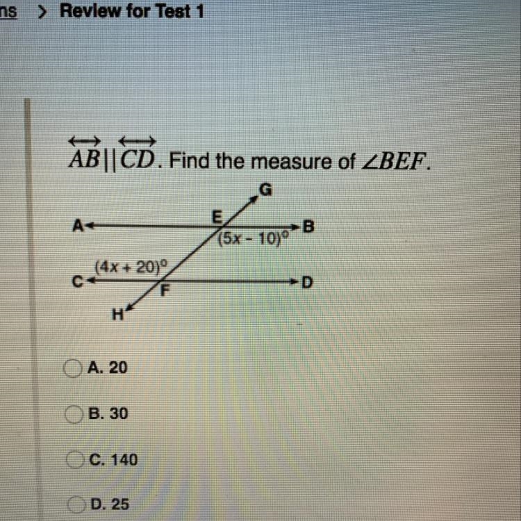 AB||CD. Find the measure of-example-1