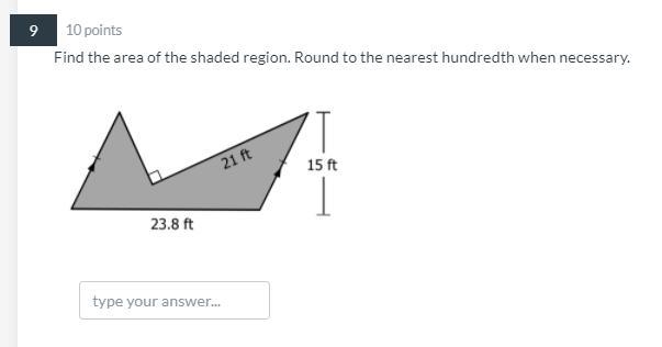 Find the area of the shaded region. Round to the nearest hundredth when necessary-example-1