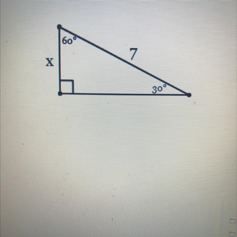 Find the length of side x in simplest radical form with a rational denominator-example-1