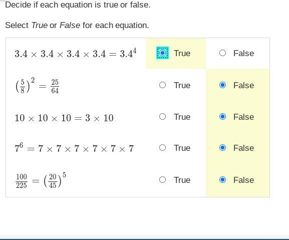 Select if each equation is true or false-example-1