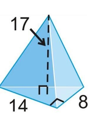 Find the volume of the triangular pyramid to the nearest whole number (number only-example-1