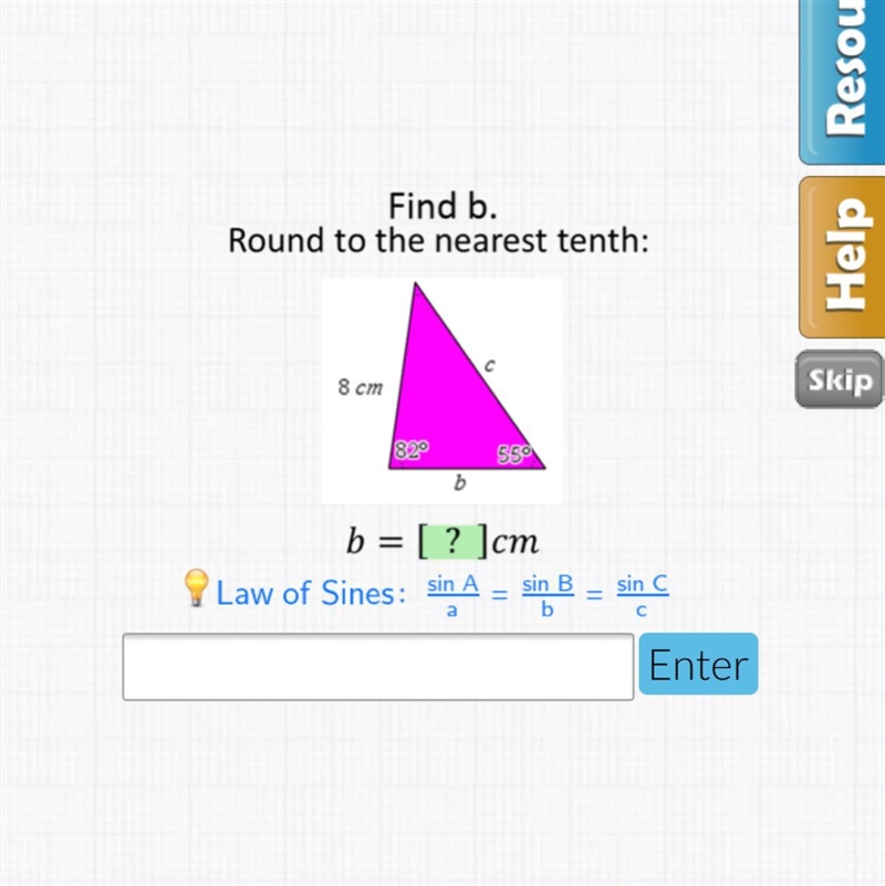 Find b and round to the nearest tenth... (geometry) plz help fast i’m behind-example-1