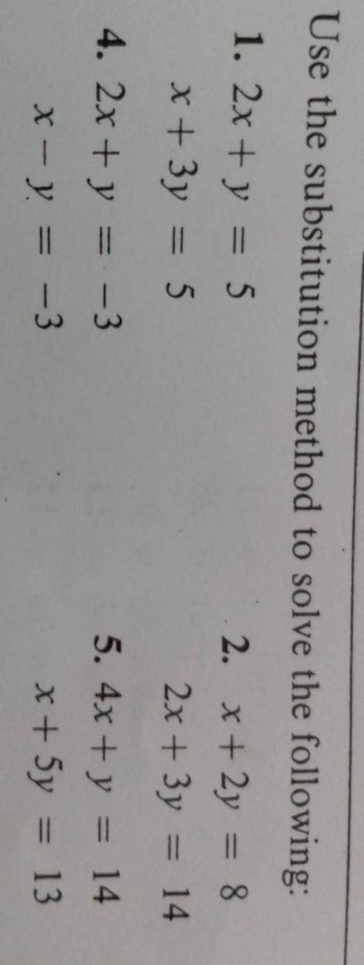 only number 4, and please include the working. also do it with the substitution method-example-1