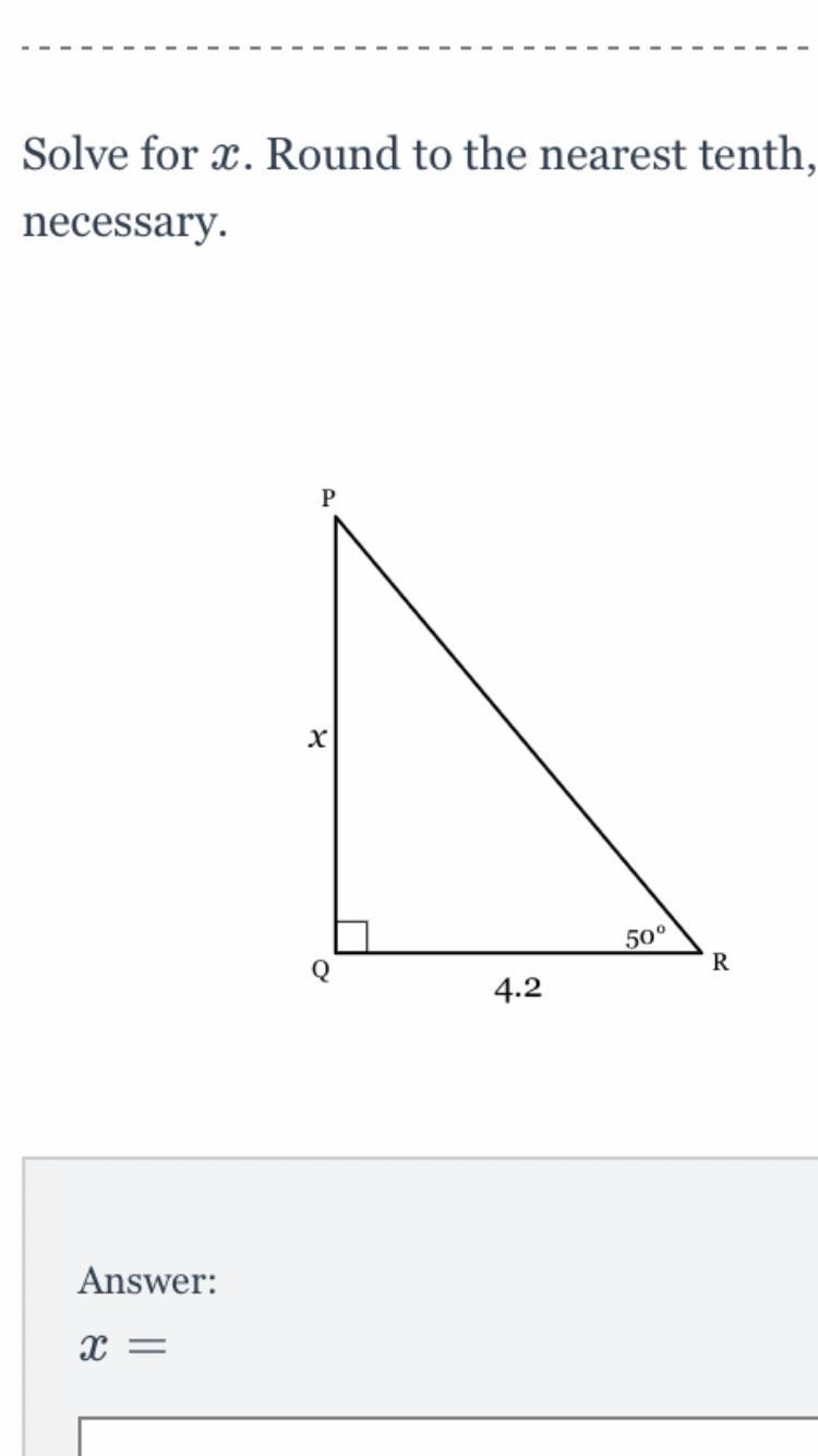 Solve for x Round to the nearest tenth, if necessary.-example-1