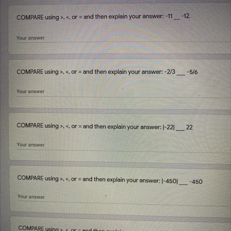 COMPARE using >, < or = and then explain your answer: -11__ -12. HELP ME OUT-example-1