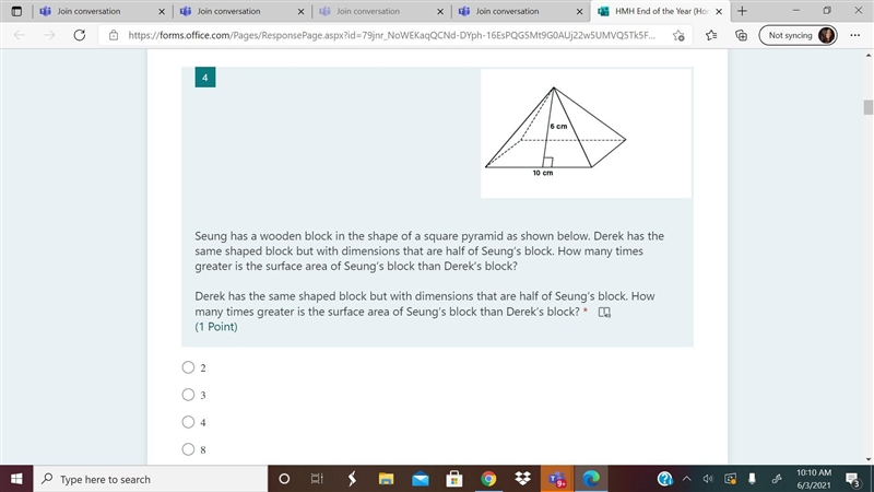 END OF THE YEAR TEST PLEASE HELP Seung has a wooden block in the shape of a square-example-1