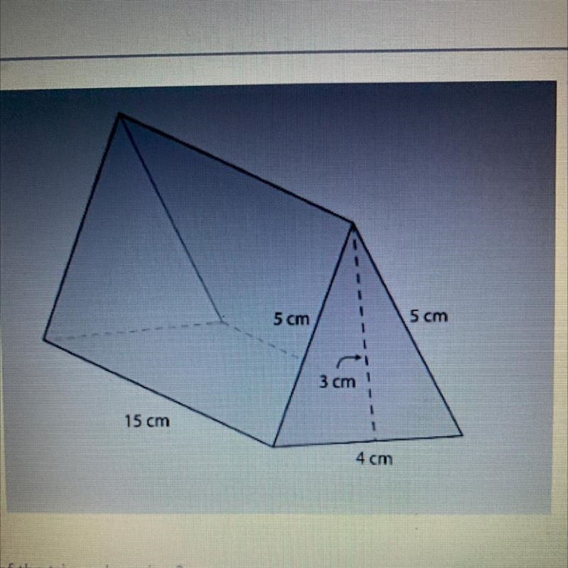 What is the surface area of the triangular prism? A) 175 cm B) 196 cm? C) 216 cm? D-example-1