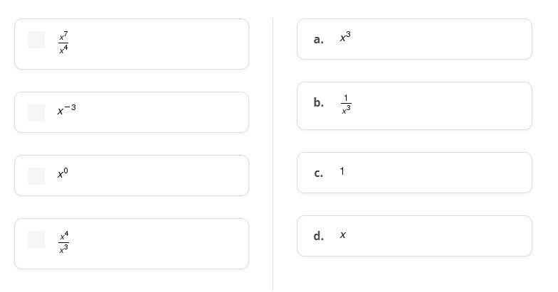 Match the expression with it's simplified version:-example-1