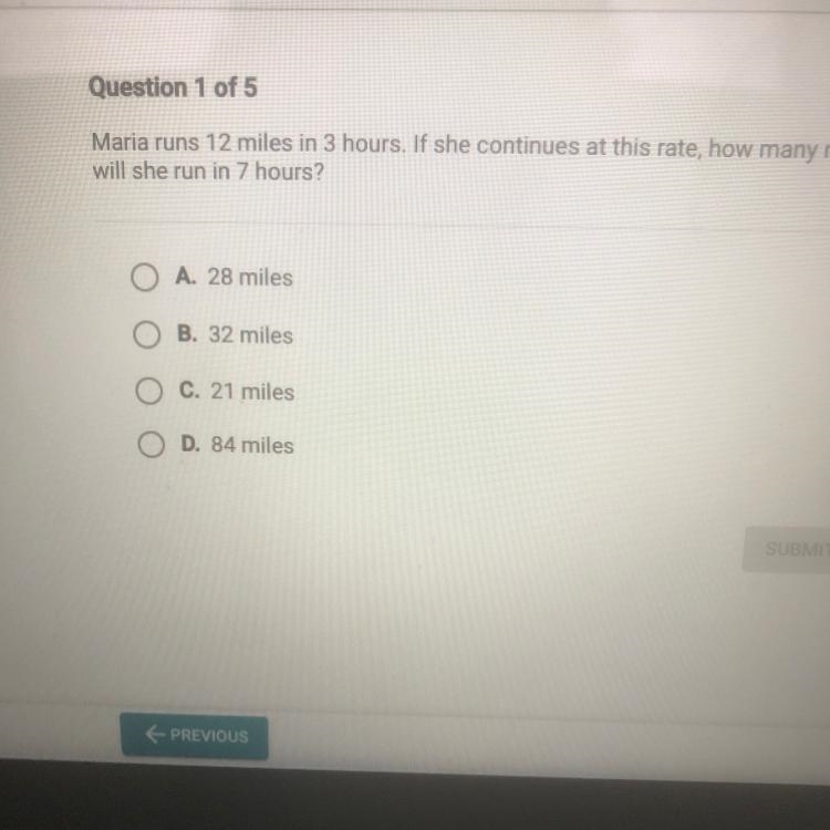 Maria runs 12 miles in 3 hours. If she continues at this rate, how many miles will-example-1