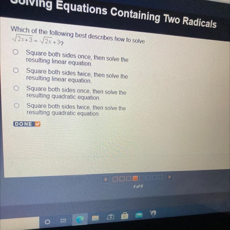 Which of the following best describes how to solve 2x+3 = 2x + 37-example-1