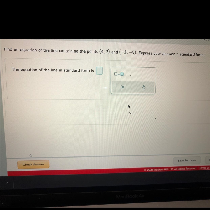 What is the equation of the line in standard from ?-example-1