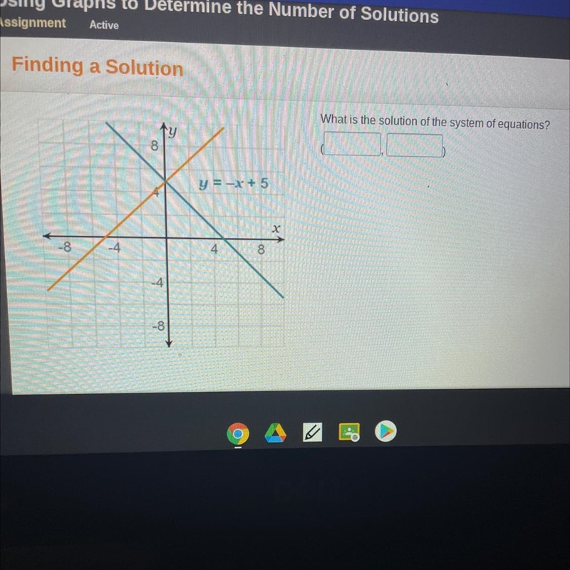 Finding a Solution What is the solution of the system of equations?-example-1