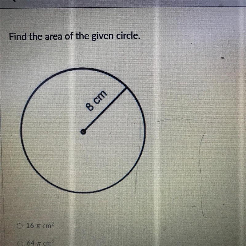 Find the area of circle plz help will be much appreciated thanks-example-1