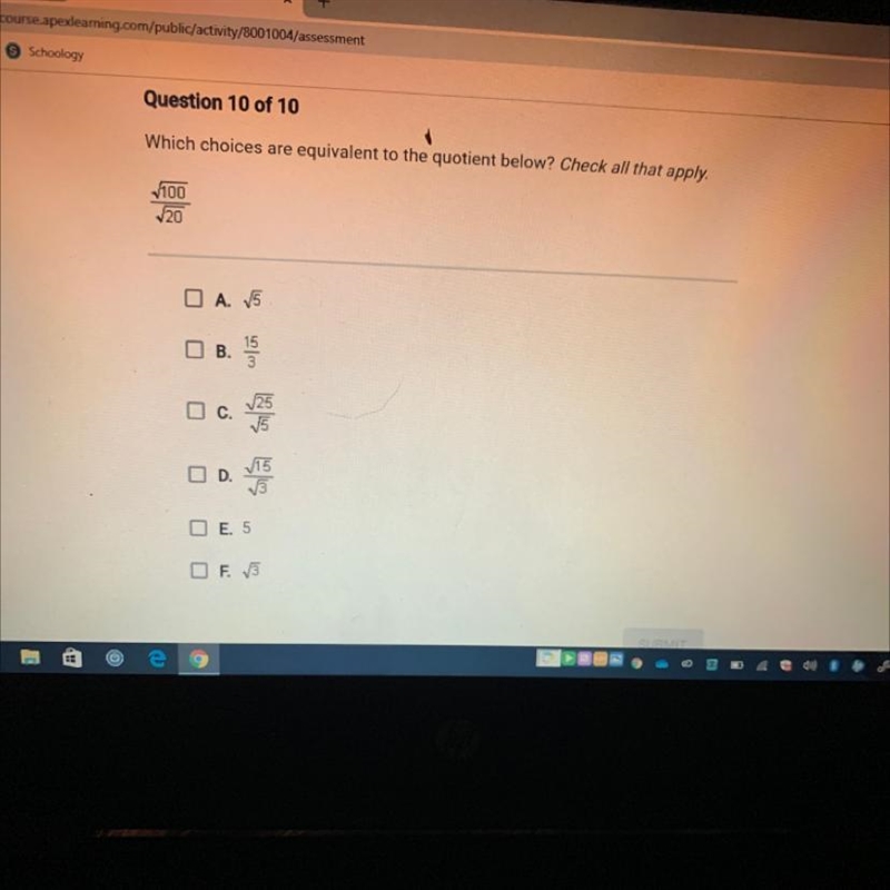 What choices are equivalent to the quotient below ?-example-1