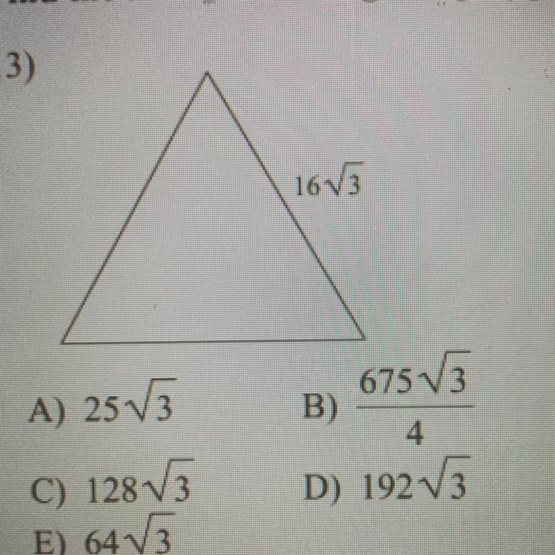 16V3 67513 B) 4 A) 25V3 C) 128V3 E) 64V3 D) 192V3-example-1